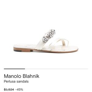 Manolo Blahnik Perlusa Crystal-Embellished Sandals